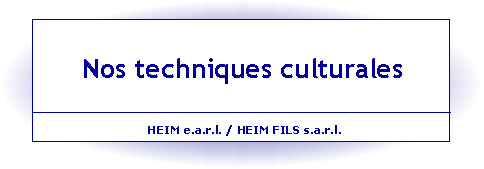 Les techniques culturales
